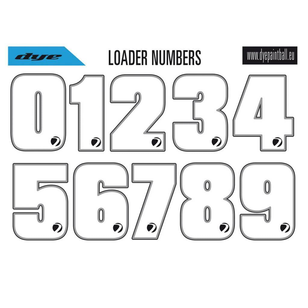 LOADER NUMBER STICKER SHEET - DYE Precision Germany GmbH